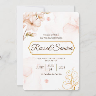 Invitación BODA de acuarela ELegant Cherry BLossom