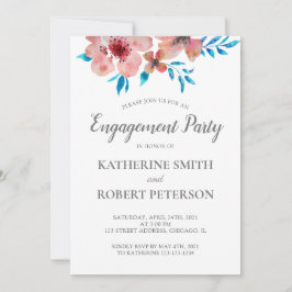 Invitación Boda de acuarela elegante de flores rosadas