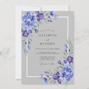 Invitación Boda de acuarela elegante violeta