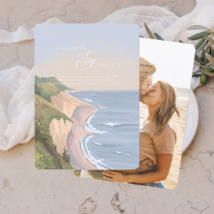 Invitación Boda de acuarela en la costa de California
