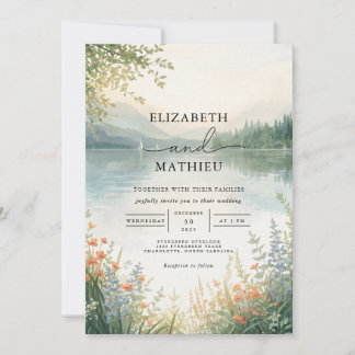 Invitación Boda de acuarela etéreo