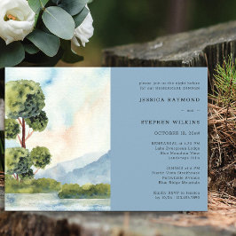 Invitación Boda de acuarela Evergreen Ensayo Cena