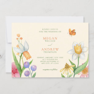 Invitación Boda de acuarela floral