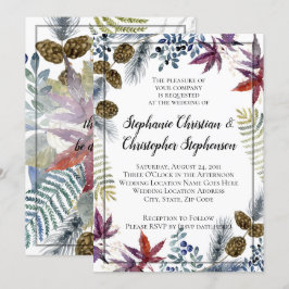 Invitación Boda de acuarela floral de arce japonés