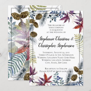 Invitación Boda de acuarela floral de arce japonés