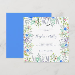 Invitación Boda de acuarela floral de estilo campestre