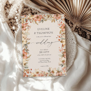 Invitación Boda de acuarela floral de Flor silvestre Terracot