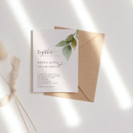 Invitación Boda de acuarela floral de hojas de invierno