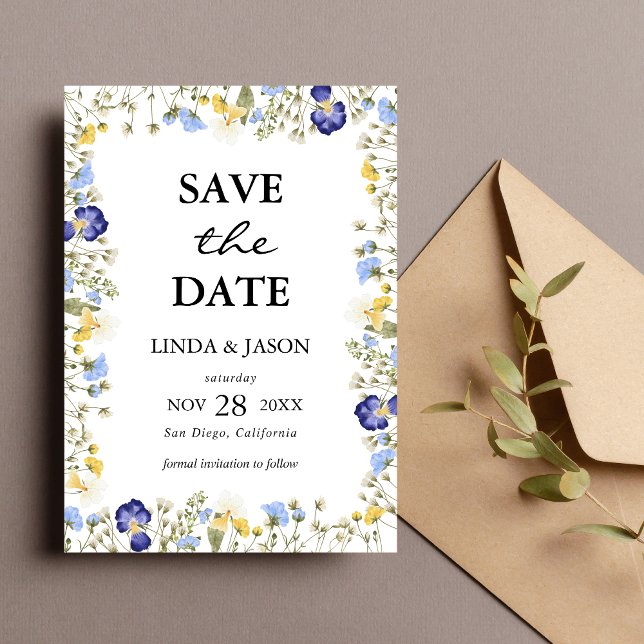 Invitación Boda de acuarela floral de otoño salva la fecha (Subido por el creador)