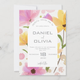 Invitación Boda de acuarela floral de Pastel