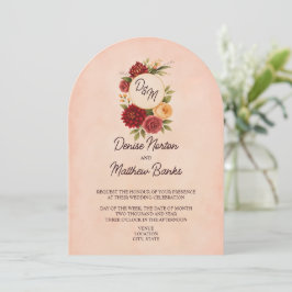 Invitación Boda de acuarela floral de Rubor Burgundy