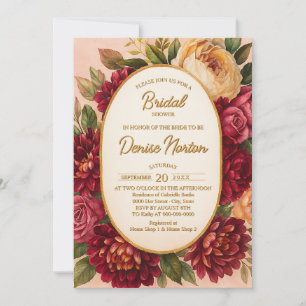 Invitación Boda de acuarela floral de Rubor Burgundy