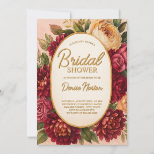 Invitación Boda de acuarela floral de Rubor Burgundy