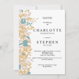 Invitación boda de acuarela floral editable en Boho