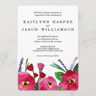 Invitación Boda de acuarela floral moderna