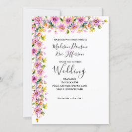 Invitación Boda de acuarela floral rosa de Rubor