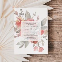 Boda de Acuarela Floral Rosa Elegante