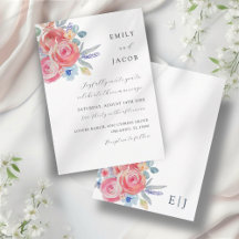 Boda de acuarela floral Rosa moderno