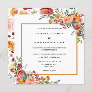 Invitación Boda de acuarela floral rustica