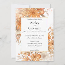 Boda de Acuarela Floral Rústica de Otoño 