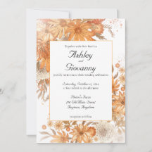 Boda de Acuarela Floral Rústica de Otoño 