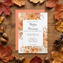 Boda de Acuarela Floral Rústica de Otoño