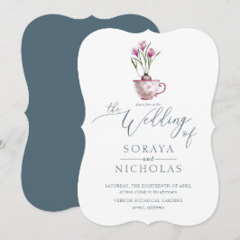 Invitación Boda de acuarela floral simple y elegante