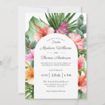 Boda de acuarela floral tropical exuberante