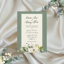 Boda de Acuarela Floral Verde Otoño Invierno