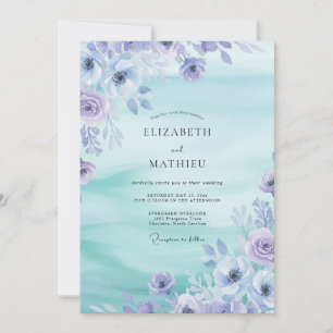 Invitación Boda de Acuarela Floral Vinca menor