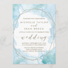 Invitación Boda de acuarela geométrica