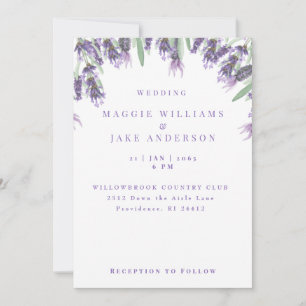 Invitación Boda de acuarela lavanda