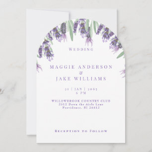 Invitación Boda de acuarela lavanda arqueada