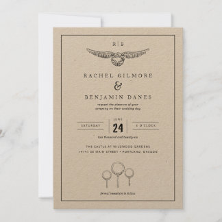 Invitación Boda de acuarela mágica de Harry Potter