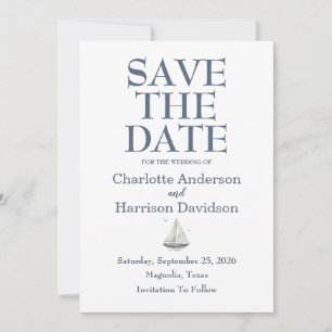 Invitación Boda de acuarela moderna con paisaje marino coster