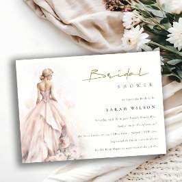 Invitación Boda de acuarela moderna ducha de novias con traje