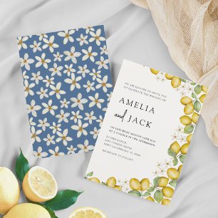 Invitación Boda de Acuarela Moderna Limones y Floral