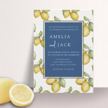 Boda de Acuarela Moderna Limones y Follaje