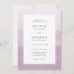 Invitación Boda de acuarela moderna púrpura
