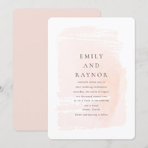 Invitación Boda de Acuarela Moderna Rosa Rubor