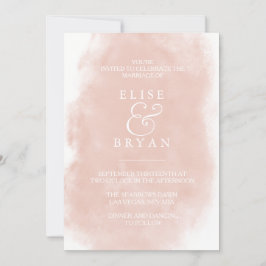 Invitación Boda de acuarela moderna simple y blanca de Rubor
