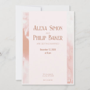 Invitación Boda de acuarela monocromática rosa Rubor