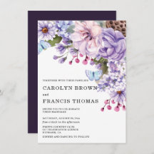 Boda de acuarela morado floral