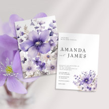 Boda de acuarela morado floral