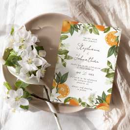 Invitación Boda de acuarela Naranja mandarín