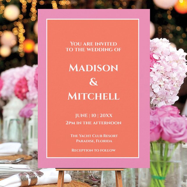 Invitación Boda de acuarela Naranja rosa Garden Sunrise (Subido por el creador)