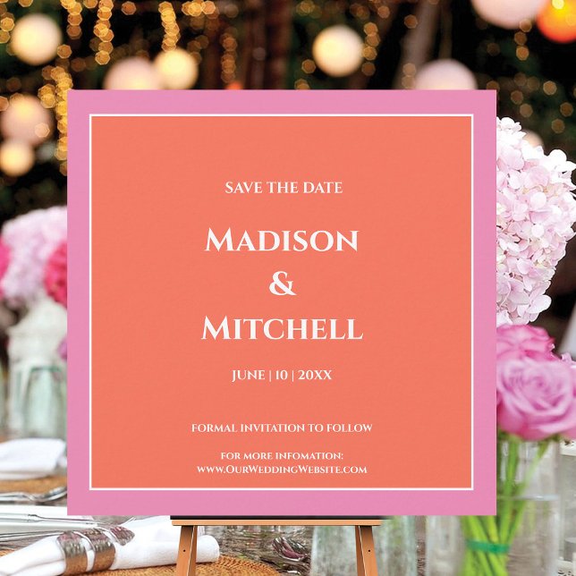 Invitación Boda de acuarela Naranja rosa Garden Sunrise (Subido por el creador)
