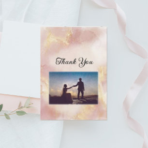 Invitación Boda de acuarela rosa celestial Gracias Cartas