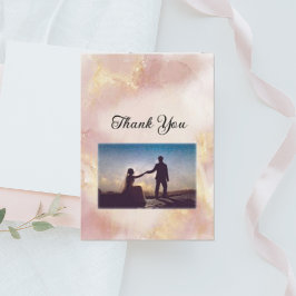 Invitación Boda de acuarela rosa celestial Gracias Cartas