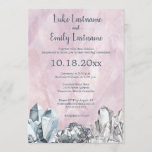 Boda de acuarela rosa con geodas y piedras precios